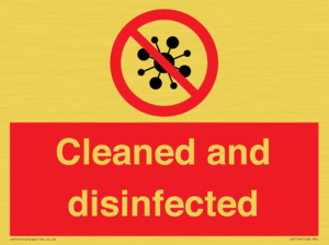 Cleaned and disinfected